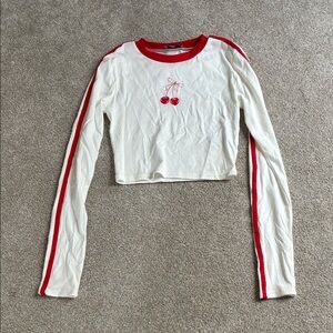 Edikted White Tee with Red Cherrys